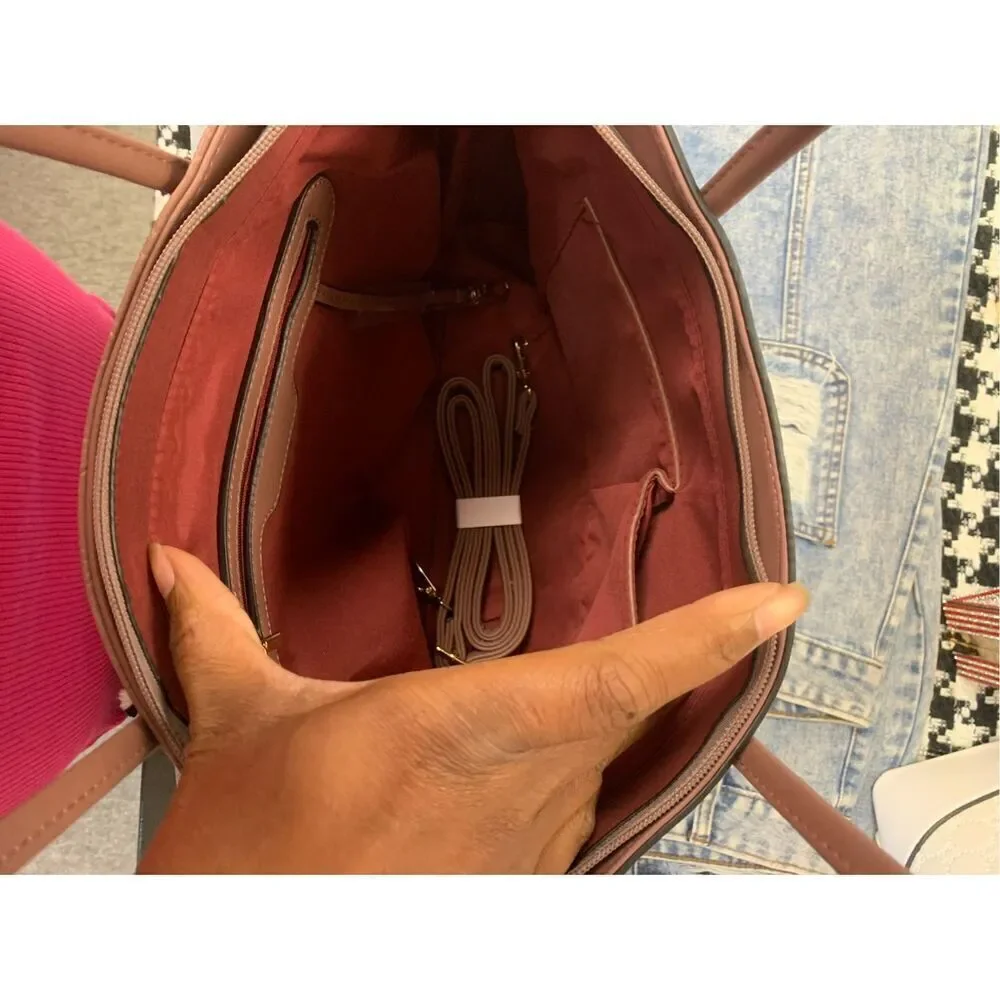 Mauve Bee Monogrammed Handbag